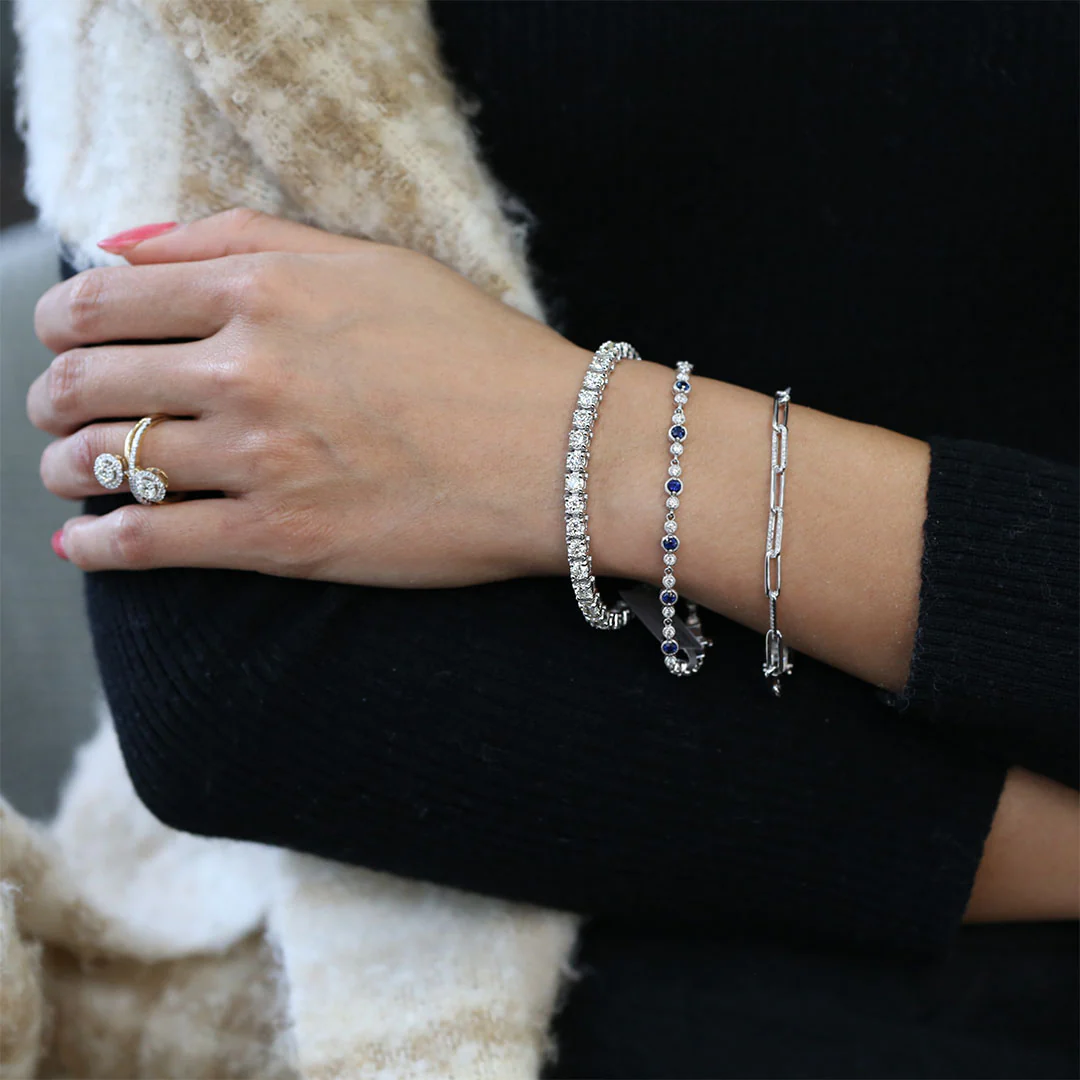 Shaula Paper Clip Pave Diamond Link Bracelet - Image 3
