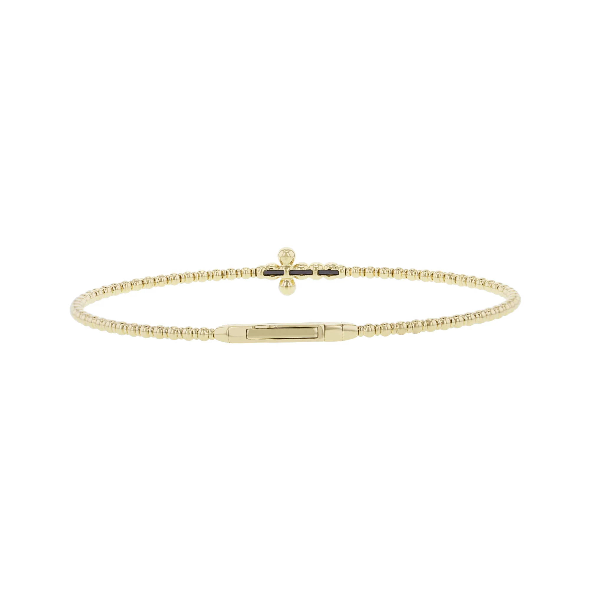 Side Cross Diamond Bangle Bracelet - Image 3