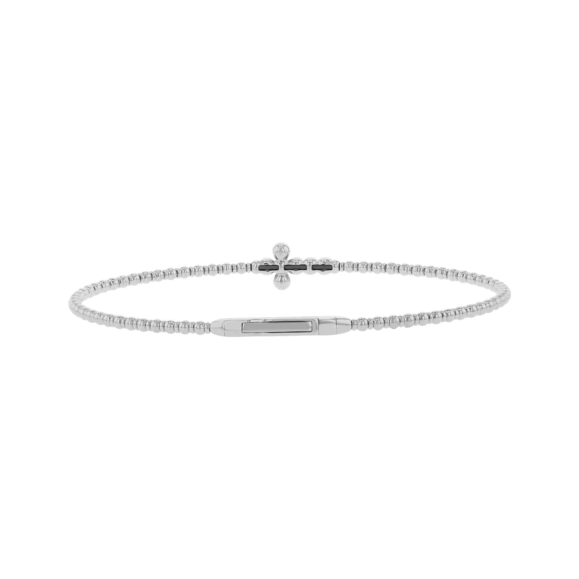 Side Cross Diamond Bangle Bracelet - Image 4