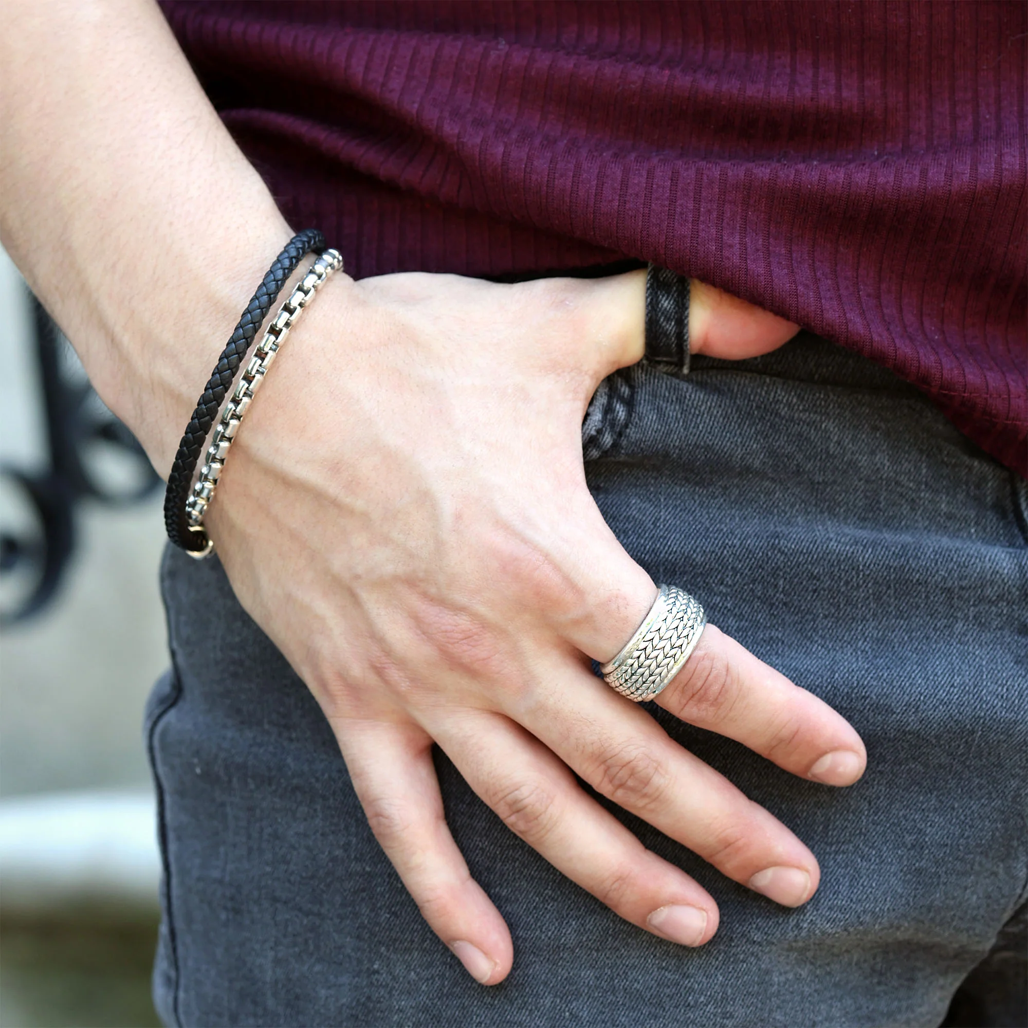 Silver Basketweave Spinner Ring - Image 2