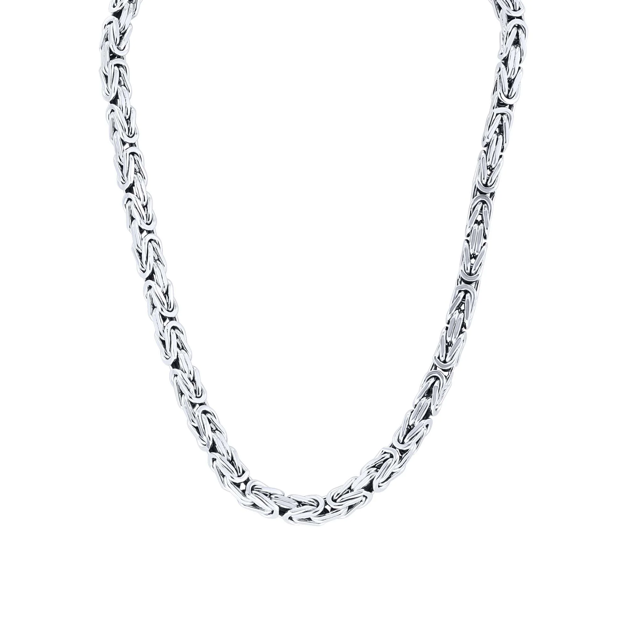 Silver Byzantine Chain Necklace- 7.2MM