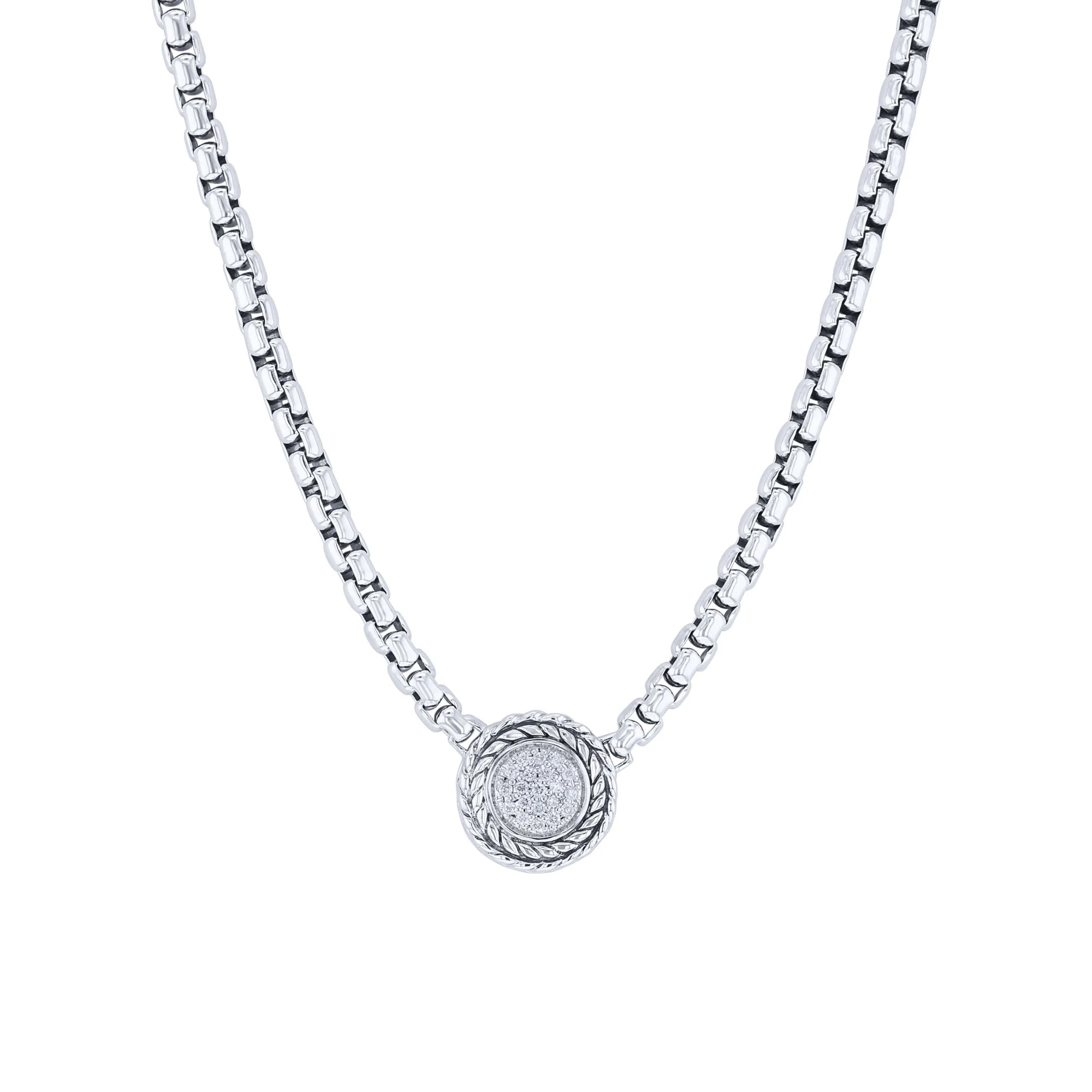 Silver Kenna Pave Diamond Necklace