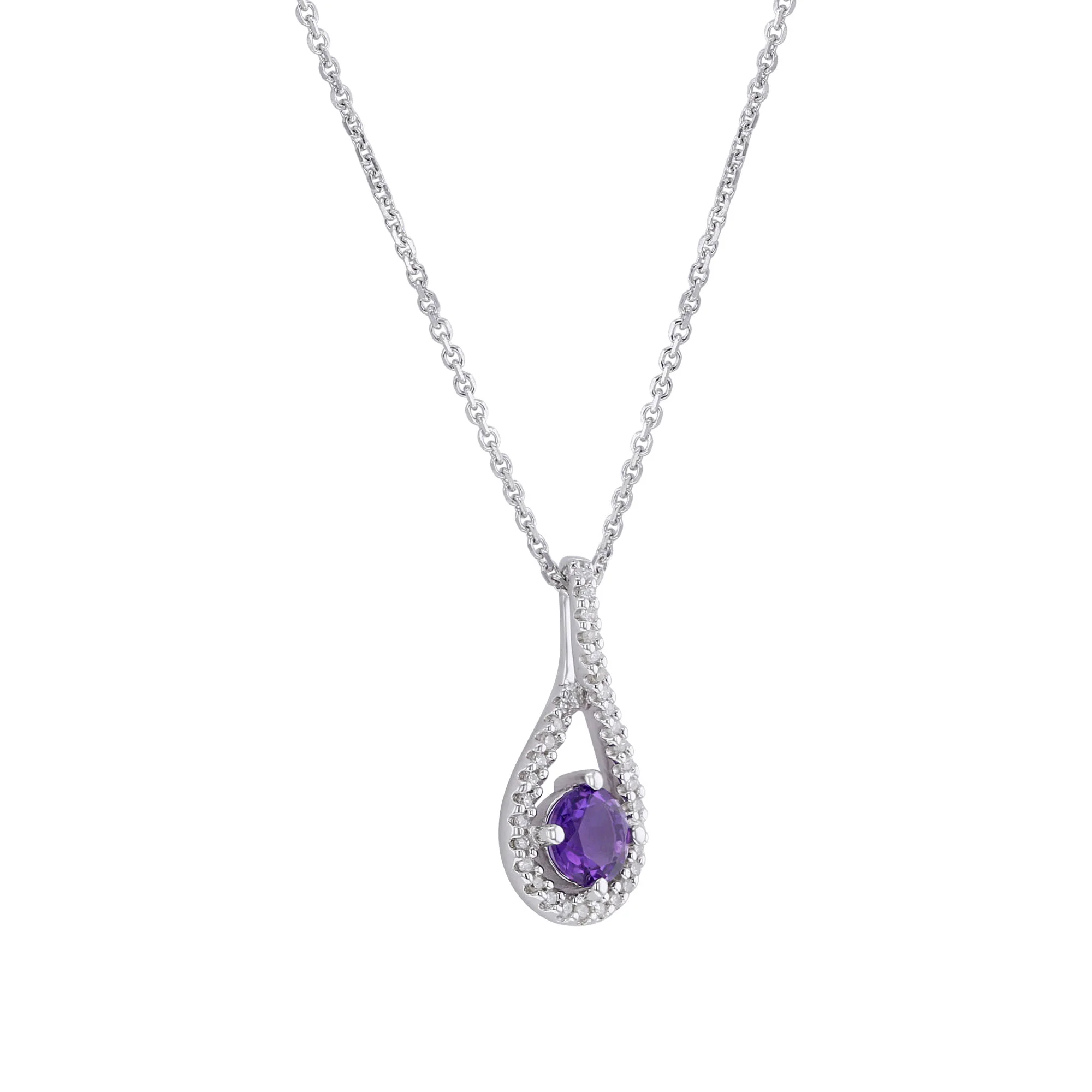 Silver Limitless Amethyst & Diamond Necklace - Image 3