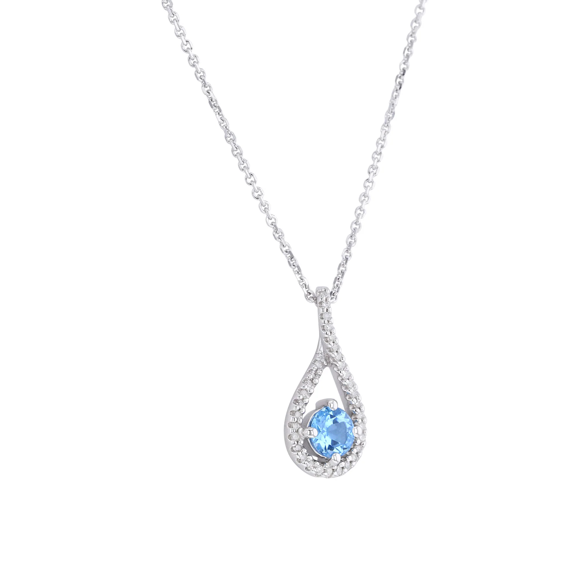 Silver Limitless Blue Topaz & Diamond Necklace - Image 3