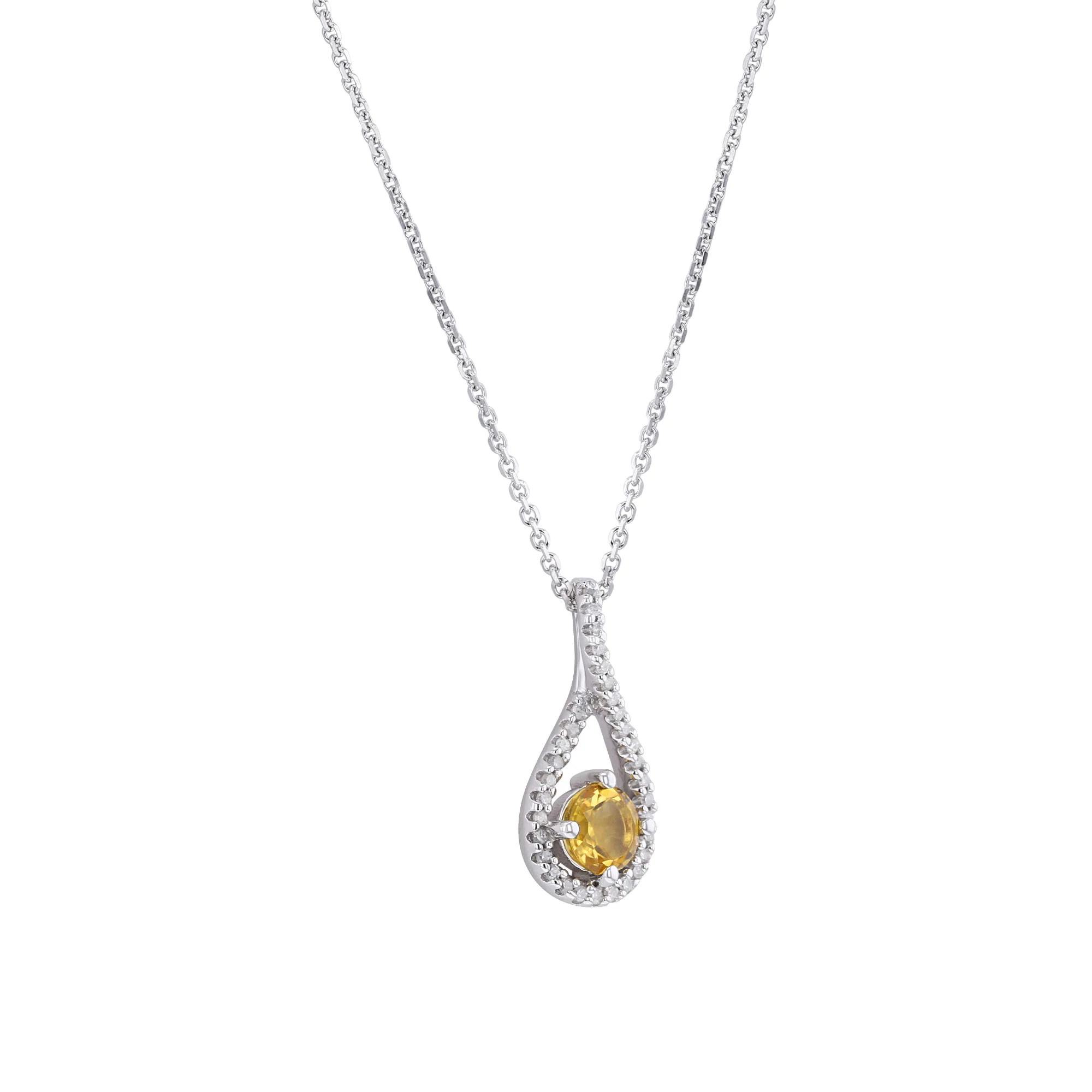 Silver Limitless Citrine & Diamond Necklace - Image 3