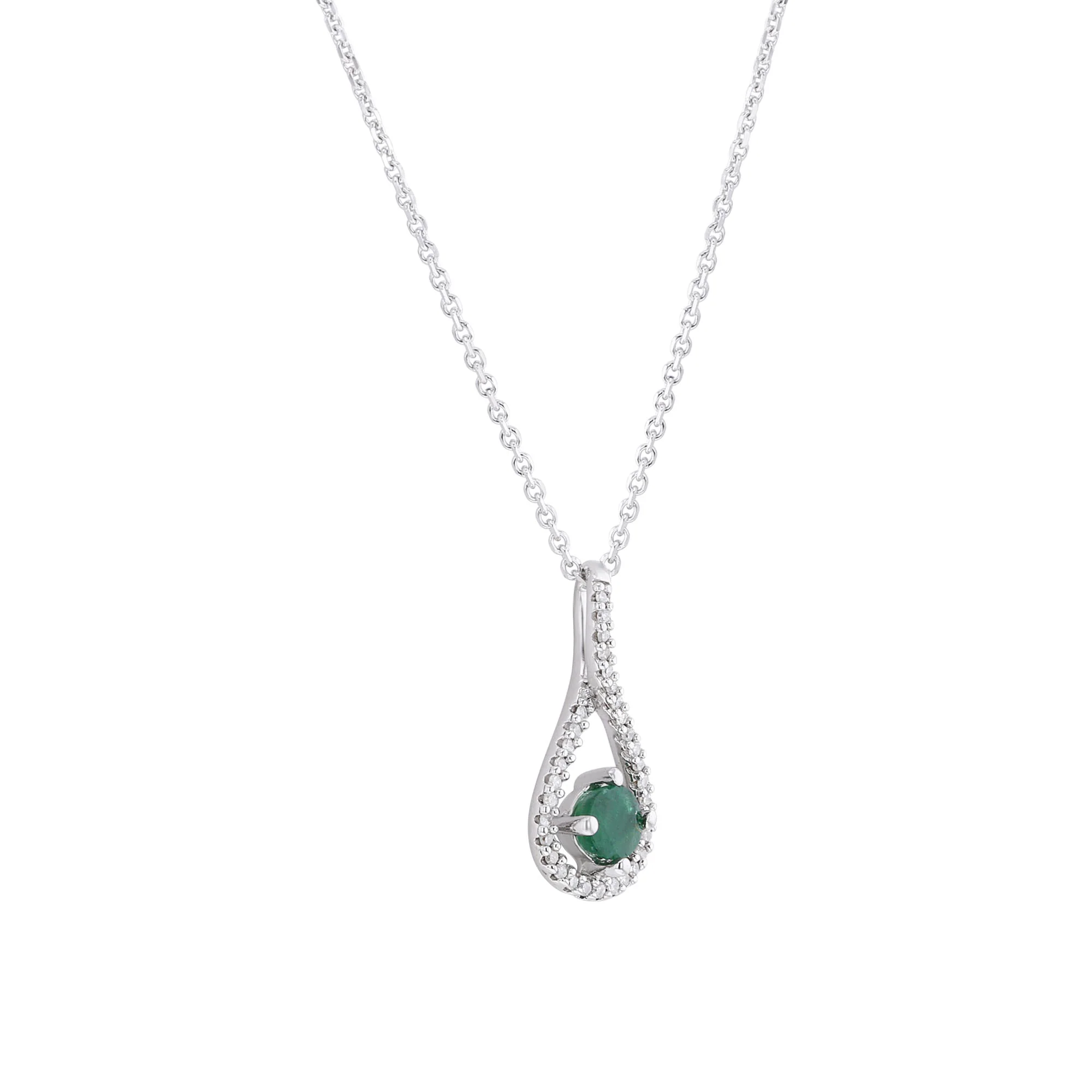 Silver Limitless Emerald & Diamond Necklace - Image 3