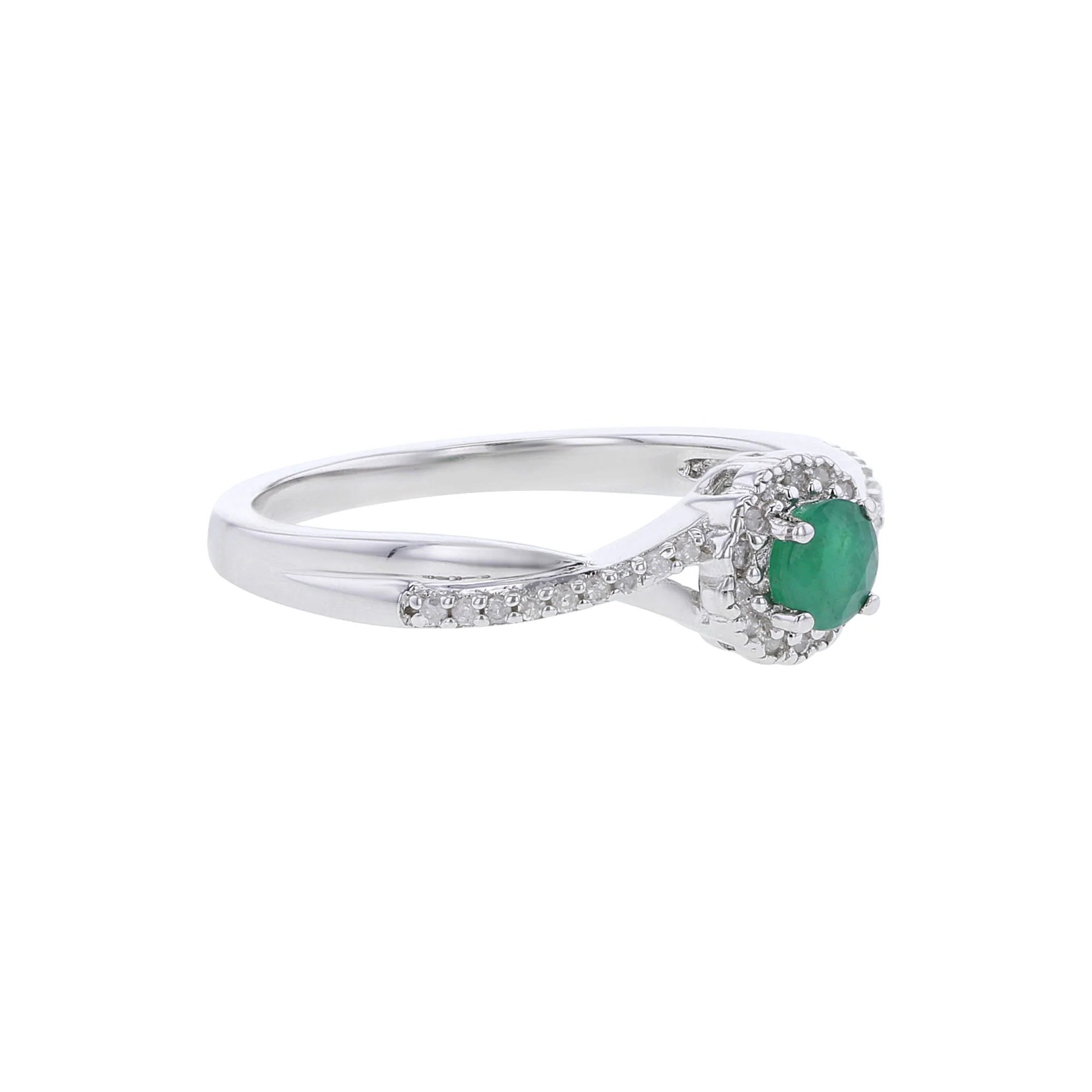 Silver Sweet Treat Emerald & Diamond Ring - Image 3