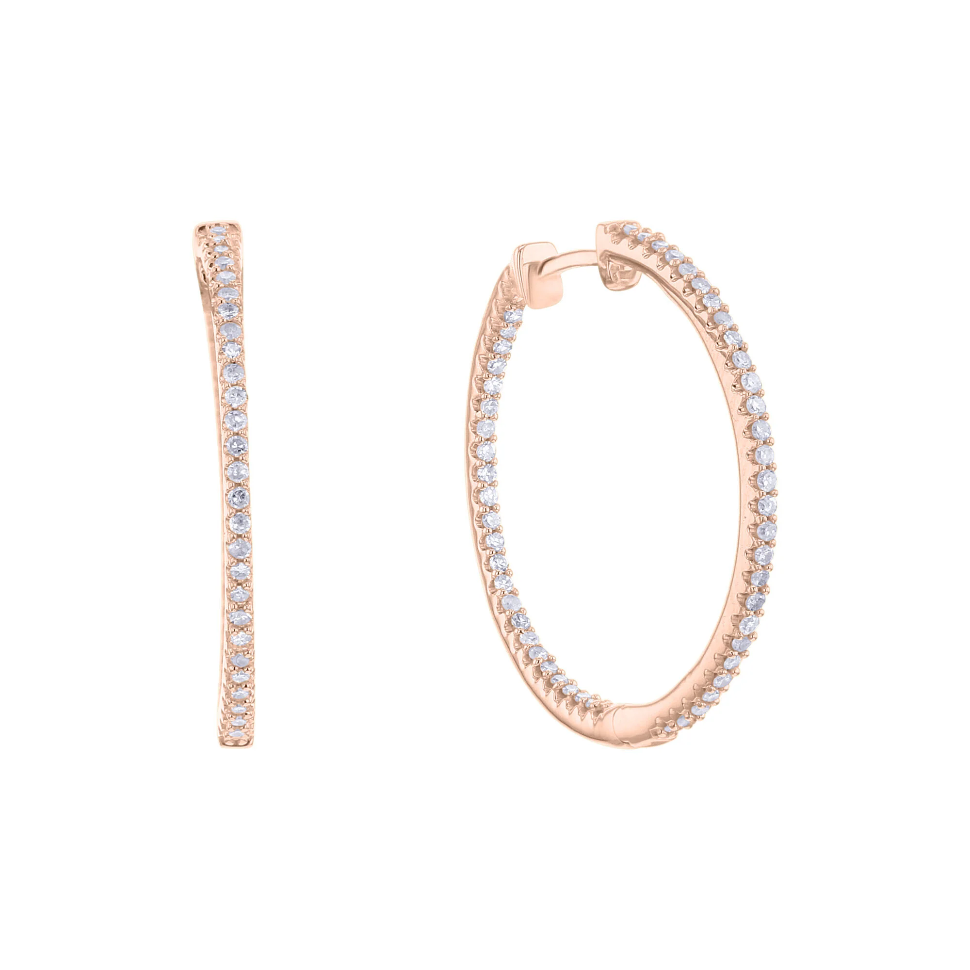 Siri Diamond Hoop Earrings 1/2 ctw - Image 3