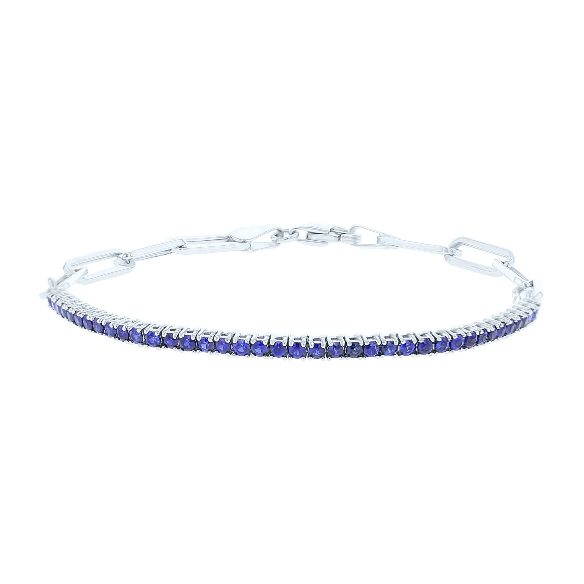 Skylar Sapphire Paper Clip Bracelet