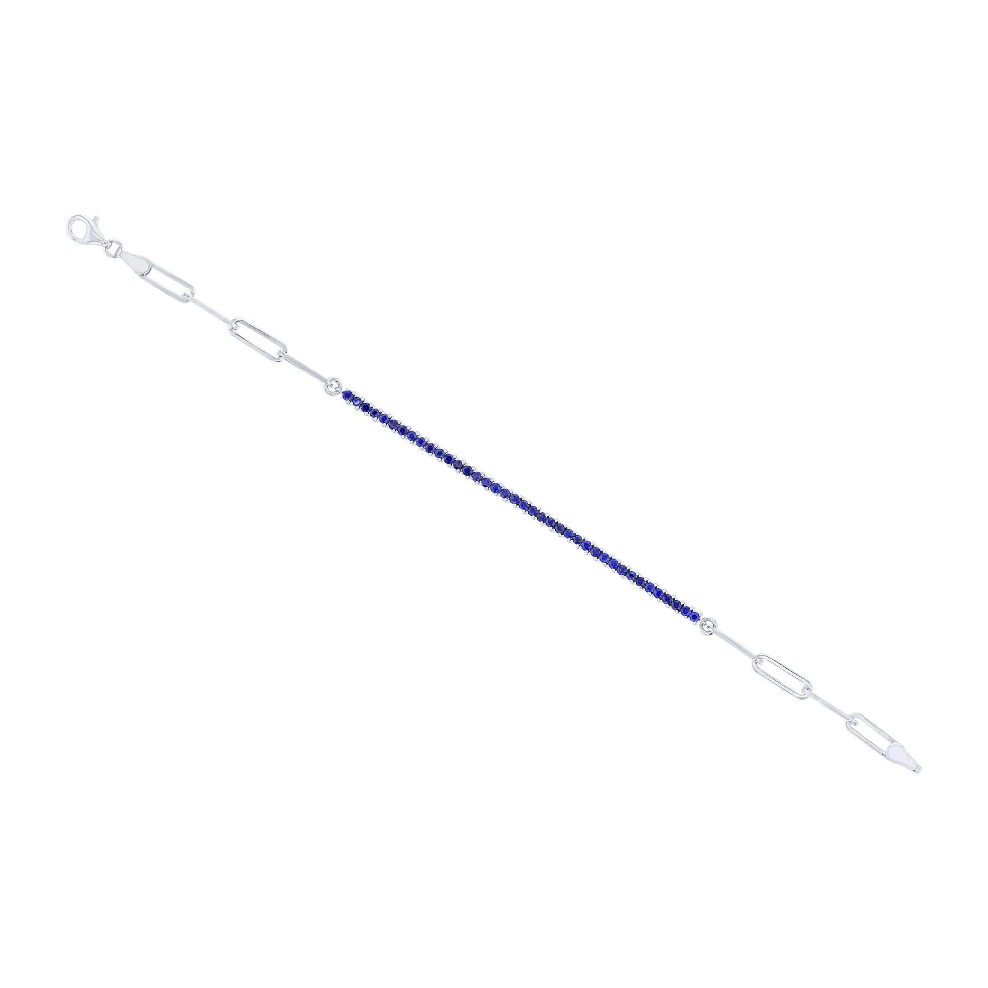 Skylar Sapphire Paper Clip Bracelet - Image 2