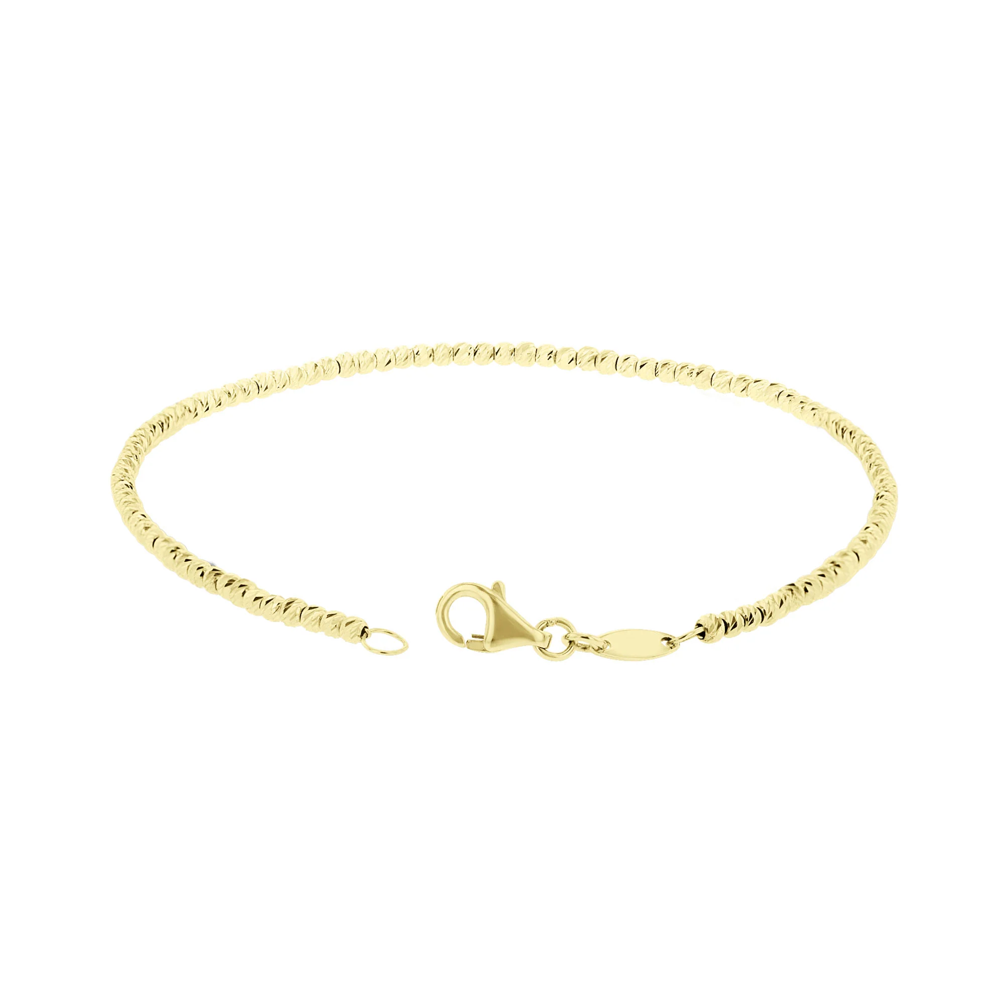 Times Square Diamond Cut Gold Beaded Chain Bracelet - Image 4