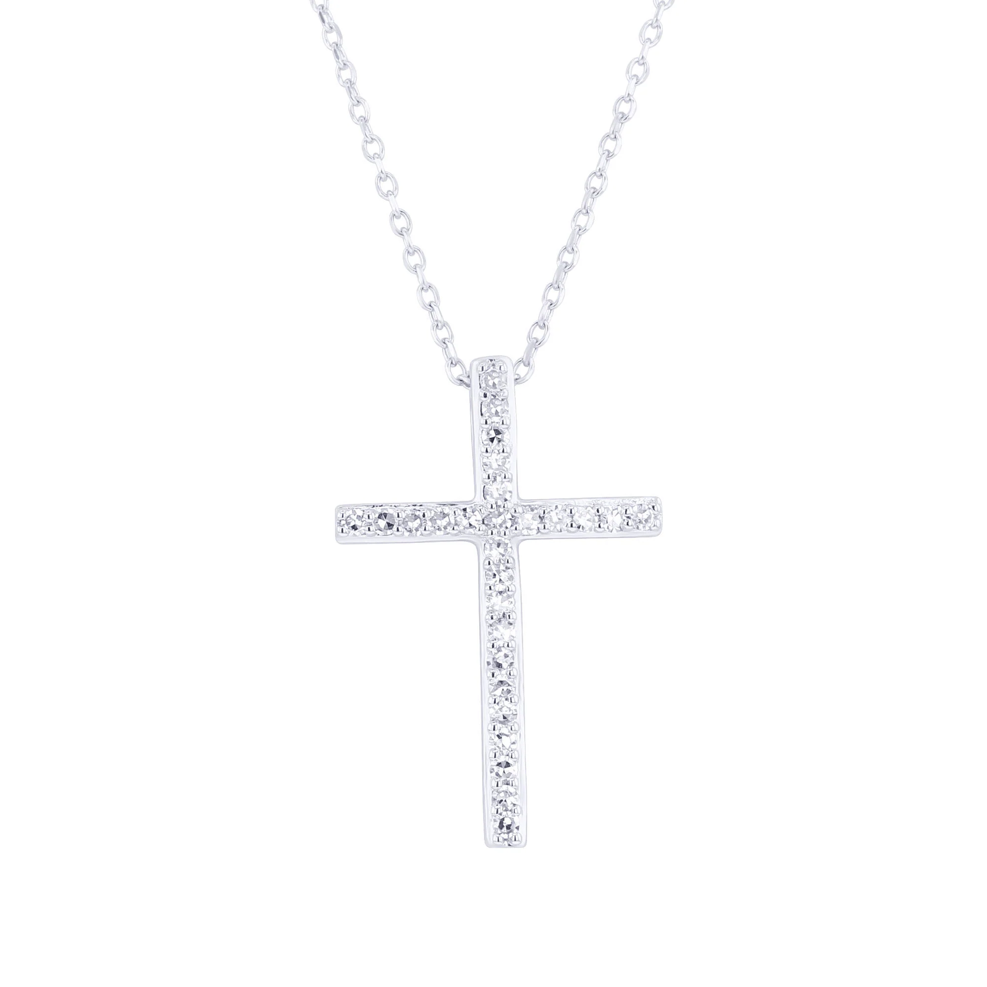 Traditional Diamond Cross Necklace - Image 3