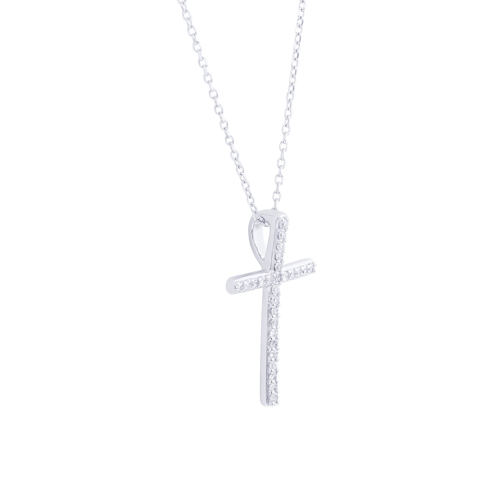 Traditional Diamond Cross Necklace - Image 5