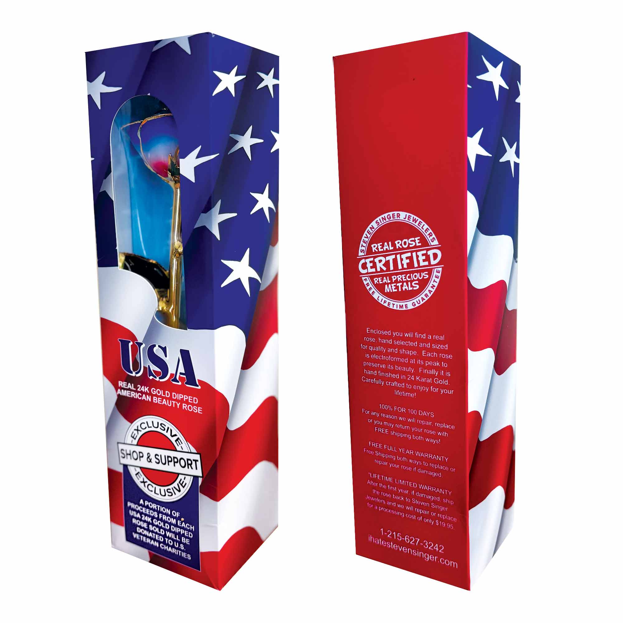 USA 24k Gold Dipped American Beauty Rose - Image 4