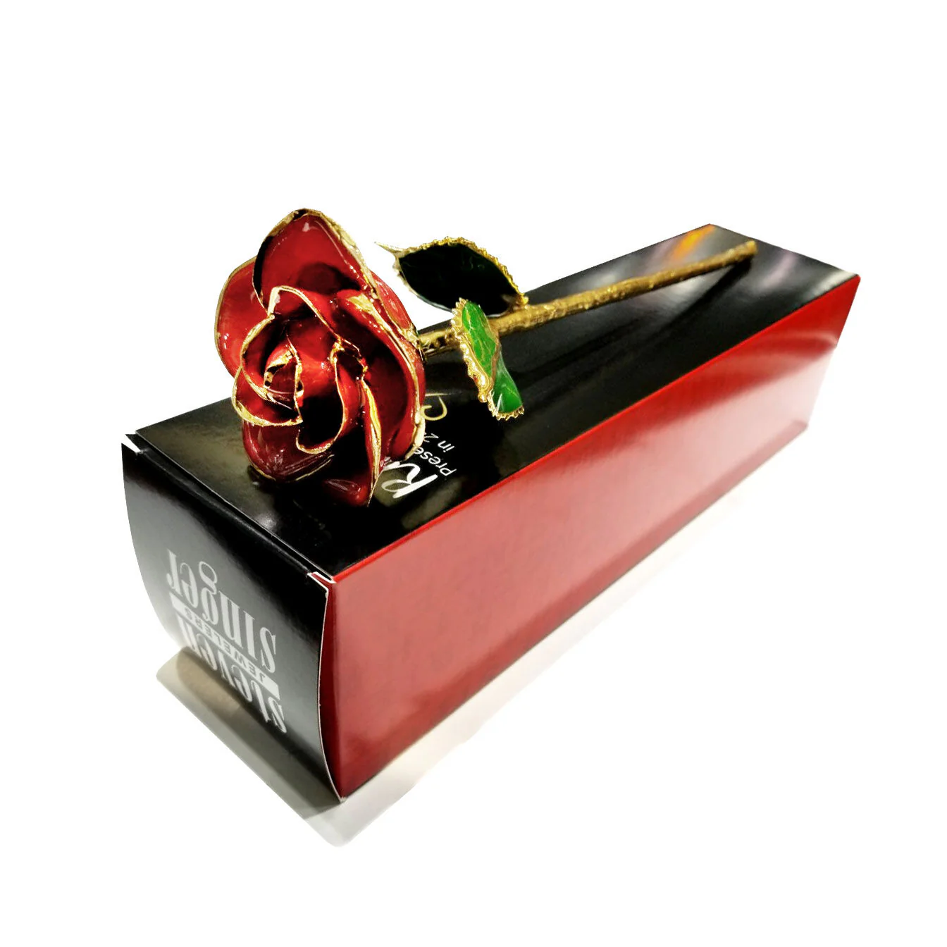 Valentine's Day Red 24kt Gold Dipped Rose - Image 4