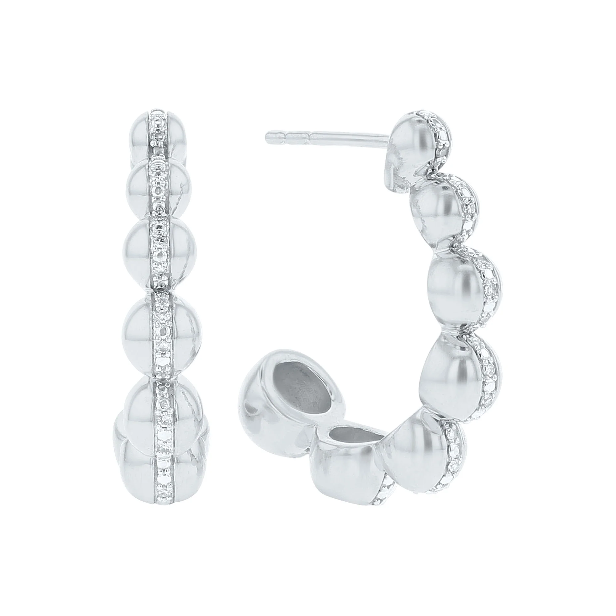West Diamond J-Hoop Earrings - Image 2