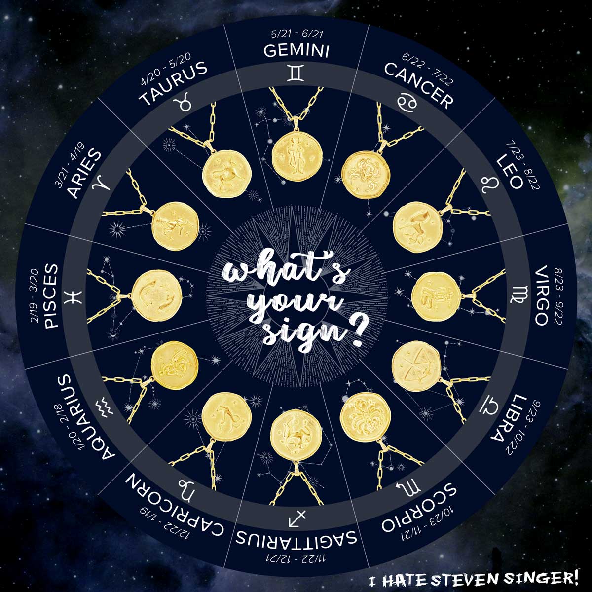 Written in the Stars Zodiac Gold Necklace - Image 3