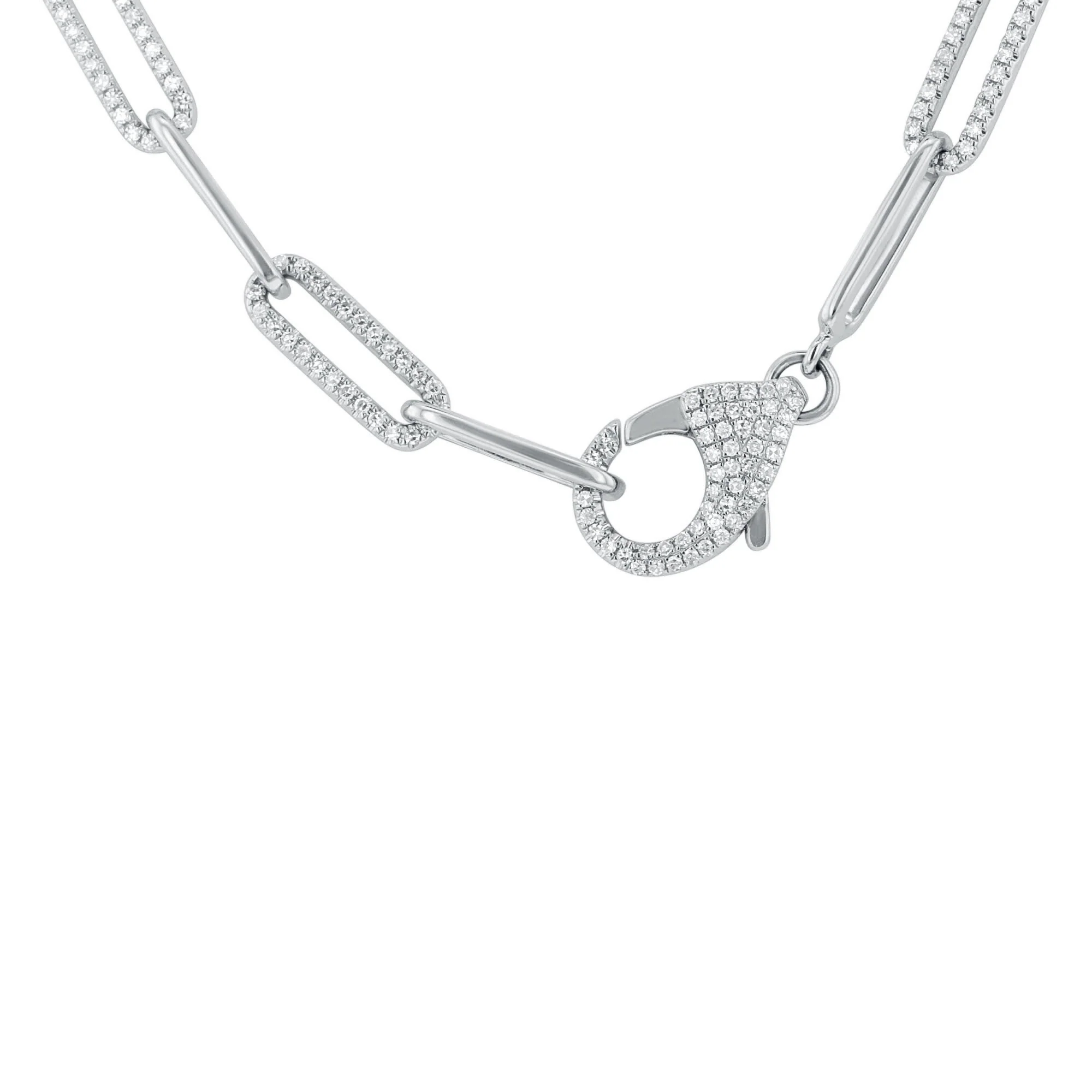 Yara Diamond Paper Clip Chain Necklace - Image 3