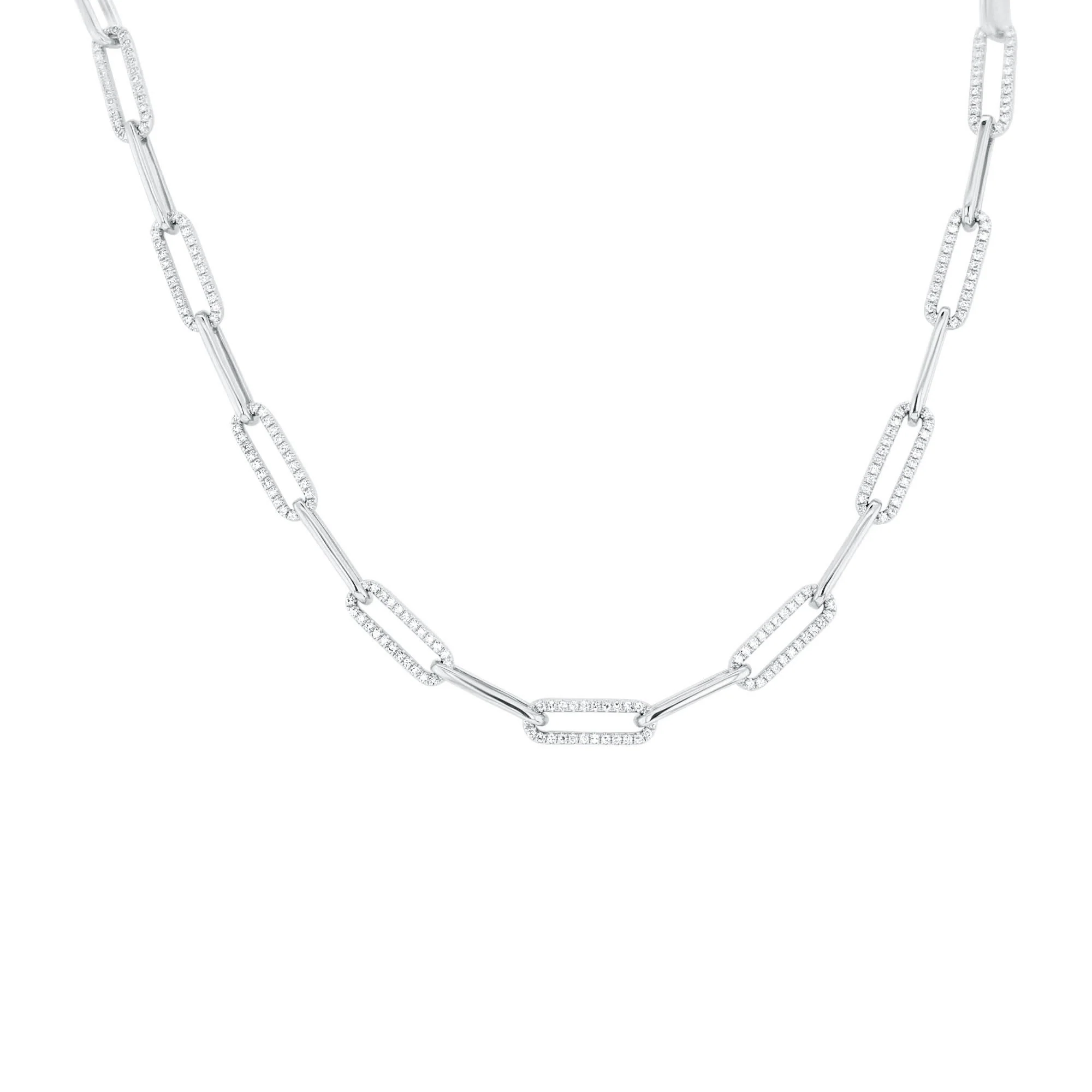 Yara Diamond Paper Clip Chain Necklace - Image 4